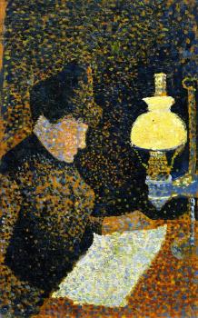 (image for) Handmade oil painting Copy paintings of famous artists Paul Signac's painting, Woman Reading